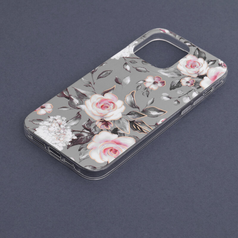 Husa iPhone 14 Pro Max Techsuit Marble, Bloom of Ruth Gray