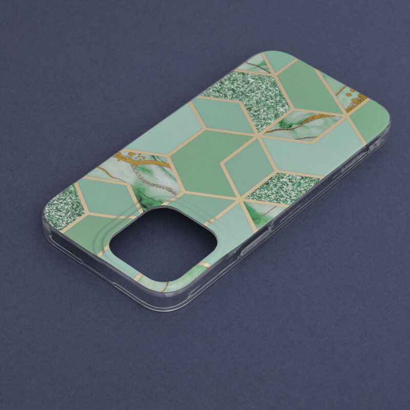 Husa iPhone 14 Pro Max Techsuit Marble, verde
