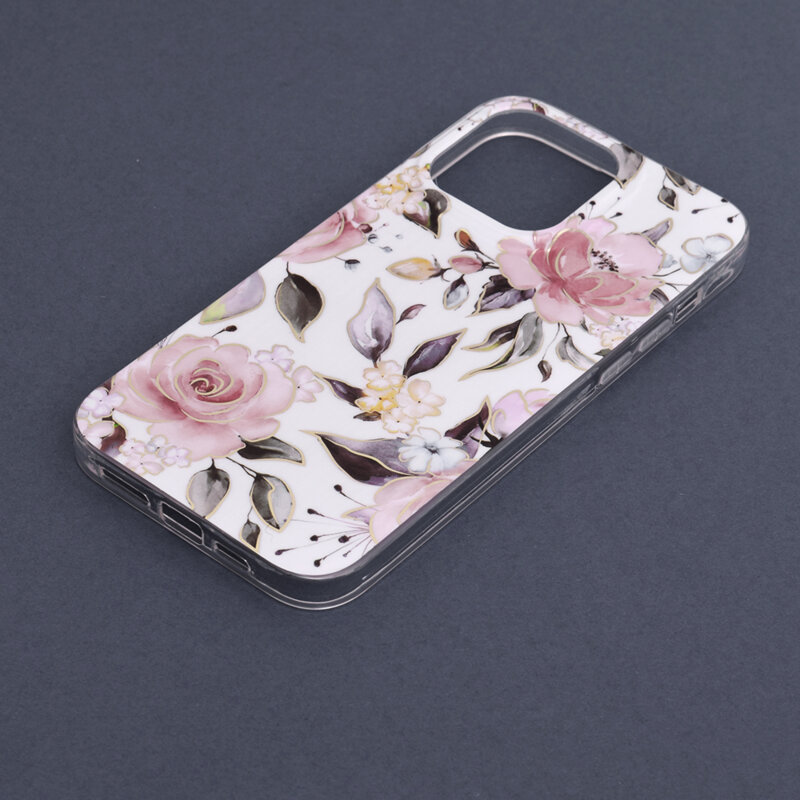 Husa iPhone 14 Pro Max Techsuit Marble, Chloe White