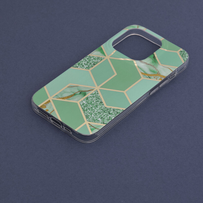 Husa iPhone 14 Pro Techsuit Marble, verde