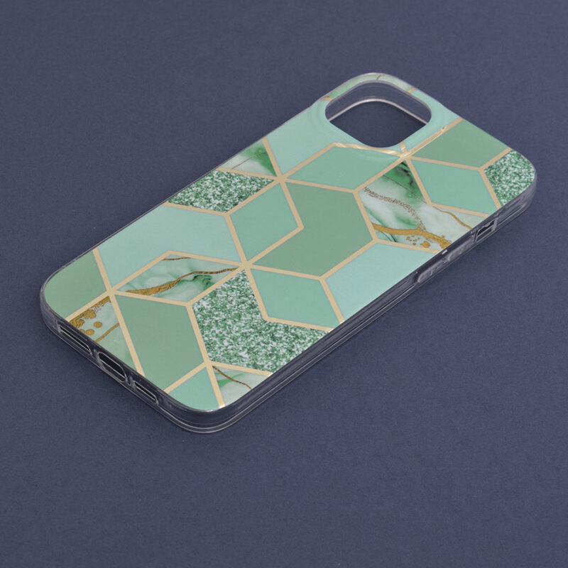 Husa iPhone 14 Plus Techsuit Marble, verde