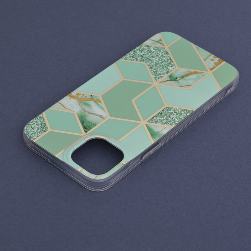 Husa iPhone 14 Plus Techsuit Marble, verde