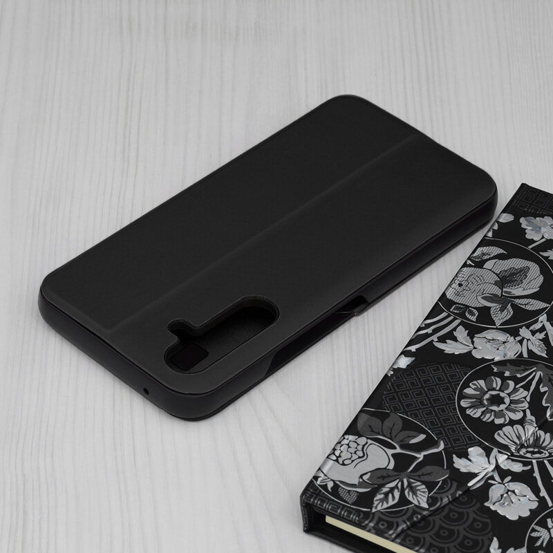 Husa Samsung Galaxy A54 Eco Leather View flip tip carte, negru