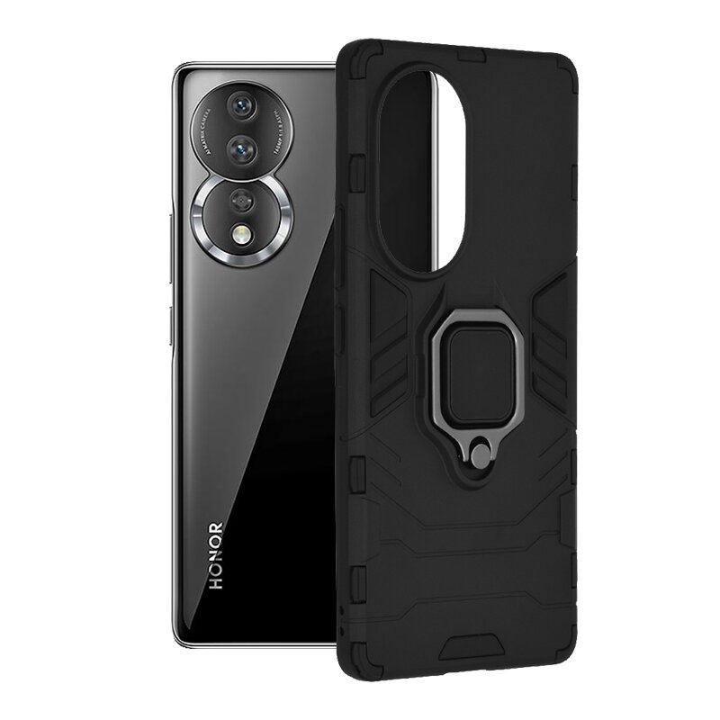 Husa Honor 80 Techsuit Silicone Shield, negru