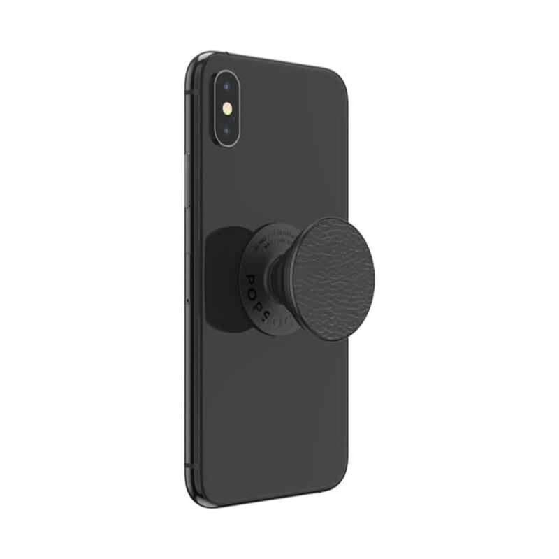 Popsockets original, suport cu functii multiple, Black Vegan Leather