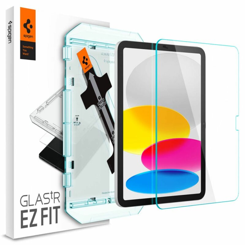 Folie sticla iPad 10 (2022) 10.9 Spigen Glas.tR Ez Fit 9H, transparenta