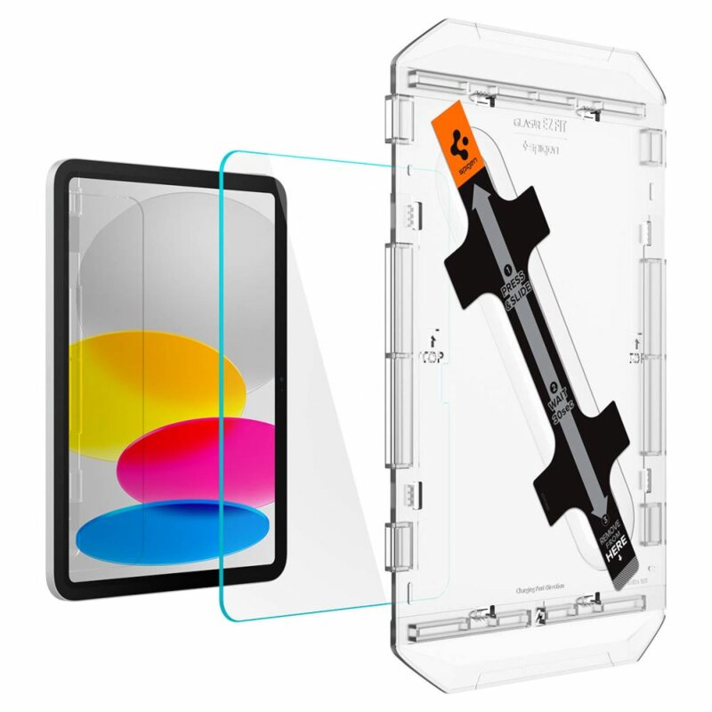 Folie sticla iPad 10 (2022) 10.9 Spigen Glas.tR Ez Fit 9H, transparenta