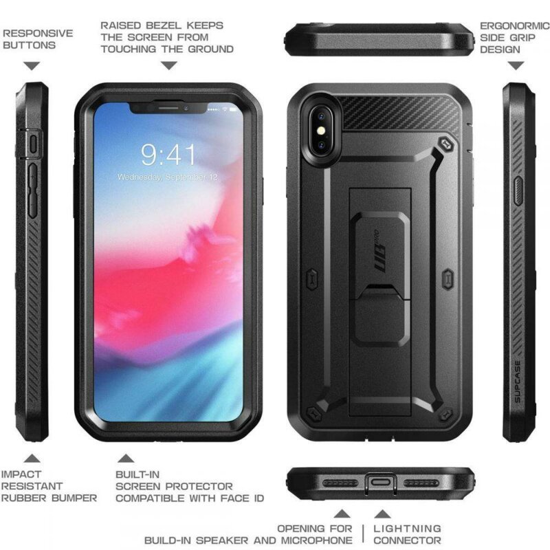 Husa iPhone XS Max Supcase Unicorn Beetle Pro [No Clip], negru