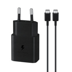 Incarcator Samsung tip C + cablu Type-C 15W, negru, EP-T1510XBEGEU