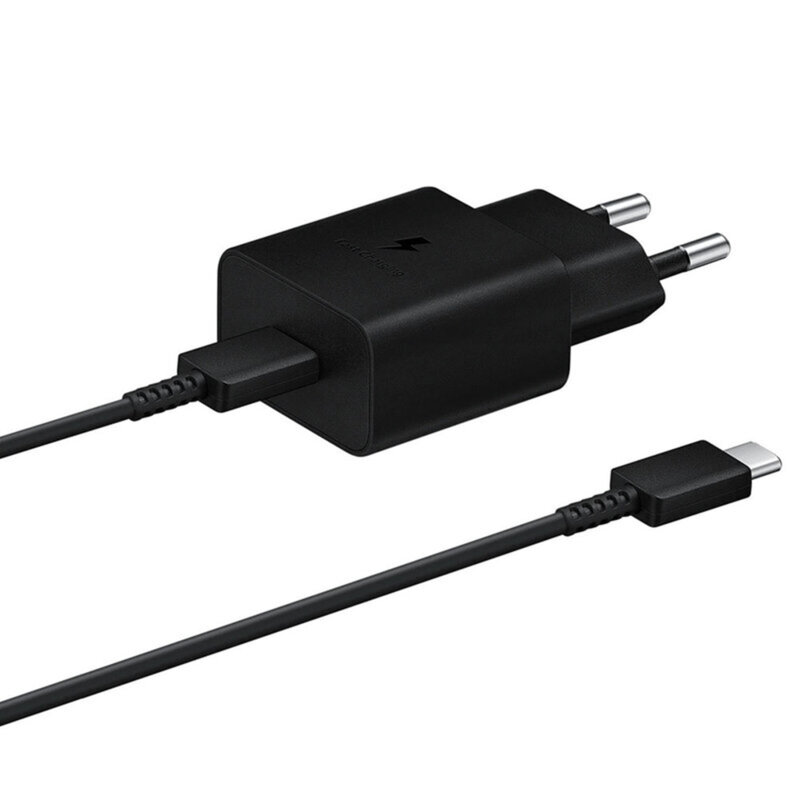 Incarcator Samsung tip C + cablu Type-C 15W, negru, EP-T1510XBEGEU, blister