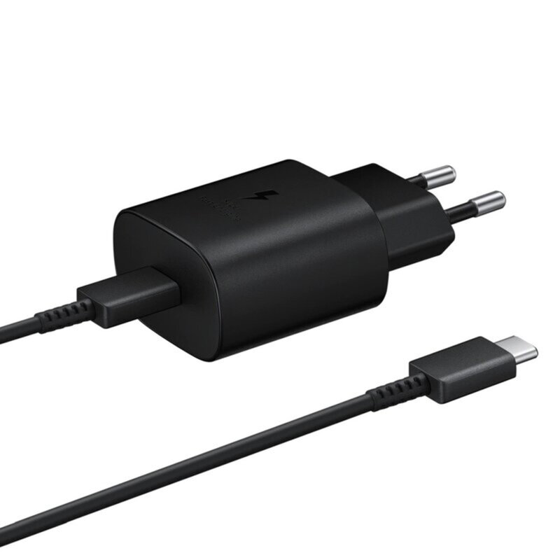 Incarcator priza original Samsung + cablu Type-C, negru, EP-TA800XBEGWW