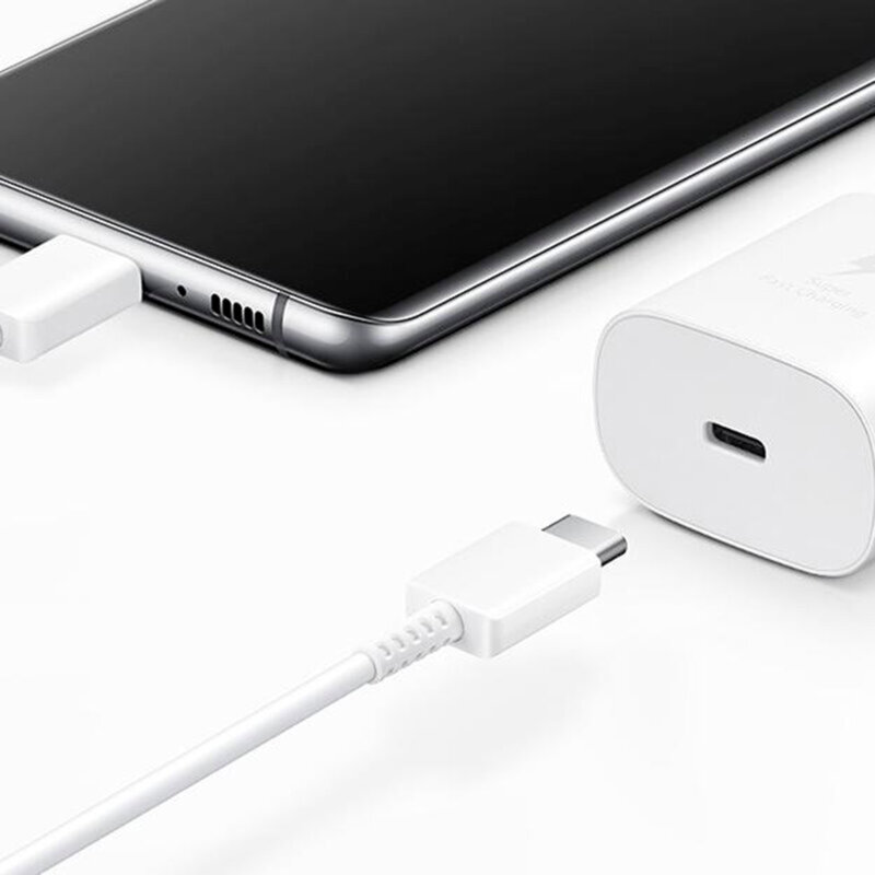 Incarcator priza original Samsung + cablu Type-C,alb, EP-TA800XWEGWW