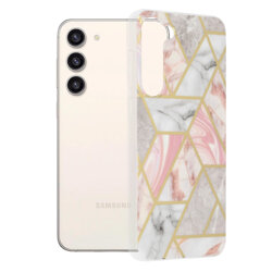 Husa Samsung Galaxy S23 Plus Techsuit Marble, roz