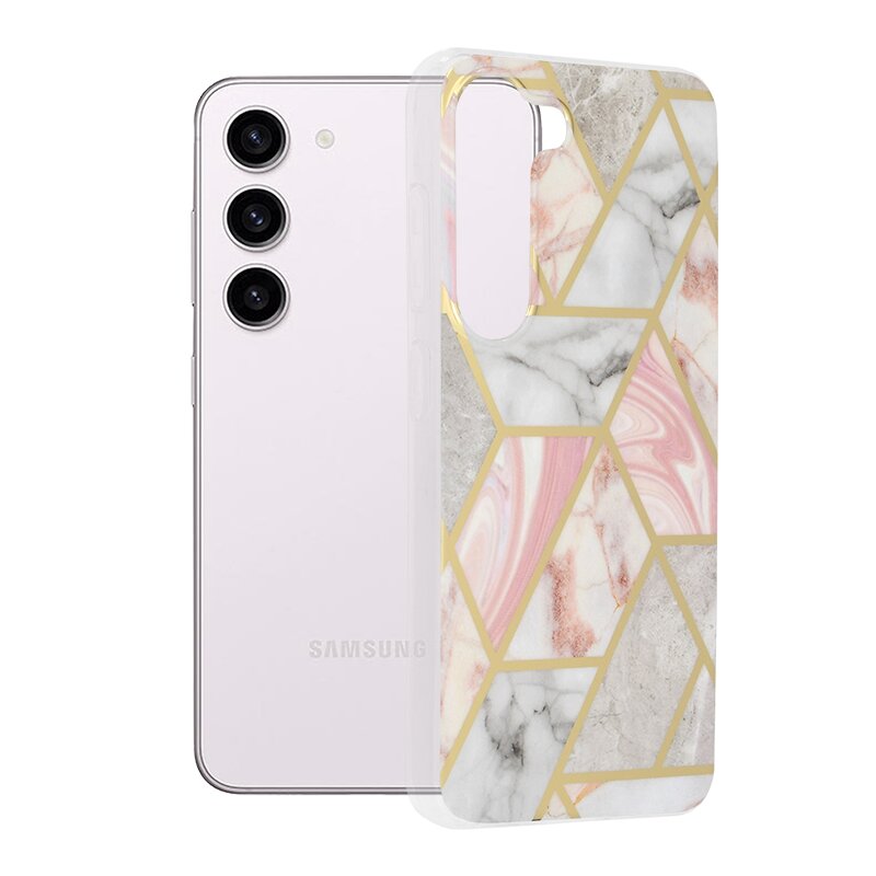 Husa Samsung Galaxy S23 Techsuit Marble, roz