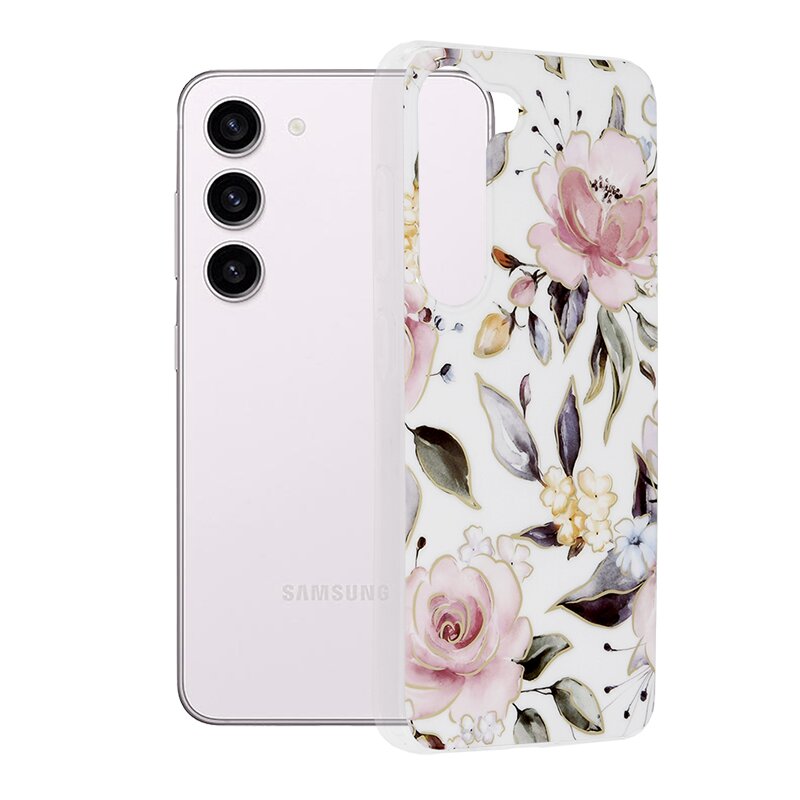 Husa Samsung Galaxy S23 Techsuit Marble, Chloe White