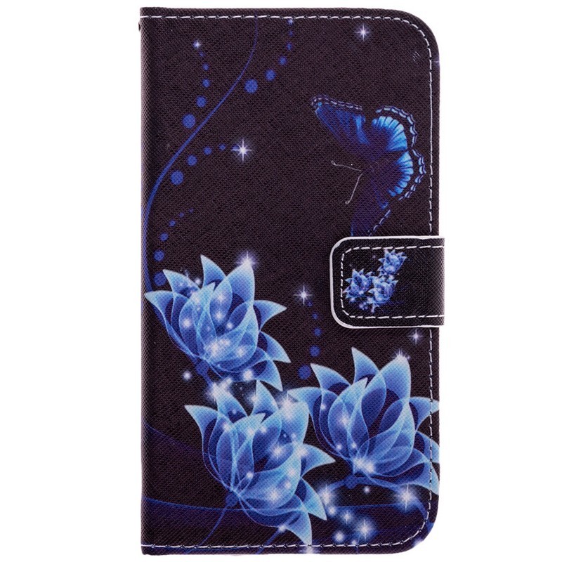Husa Samsung Galaxy J7 2017 J730 Book Blue Flowers