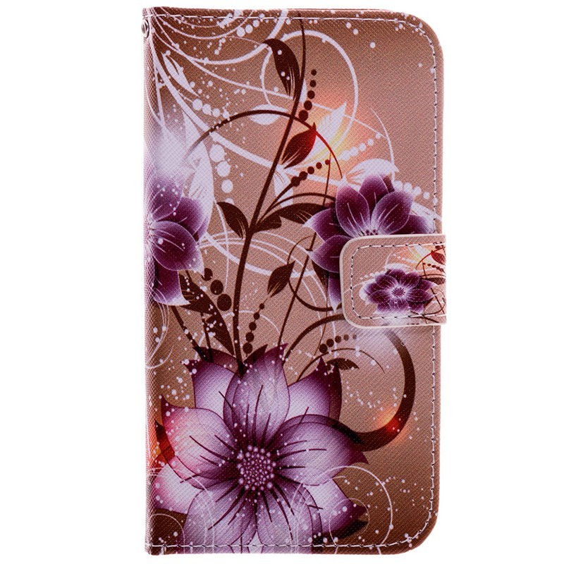 Husa Samsung Galaxy J7 2017 J730 Book Purple Flowers