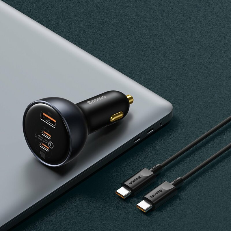 Incarcator auto Quick Charge + cablu USB-C Baseus, TZCCZM-0G