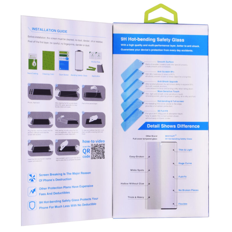 Folie Samsung Galaxy S10e Bestsuit Fullcover Flexible Glass 9H Hot Bending V2 - Negru