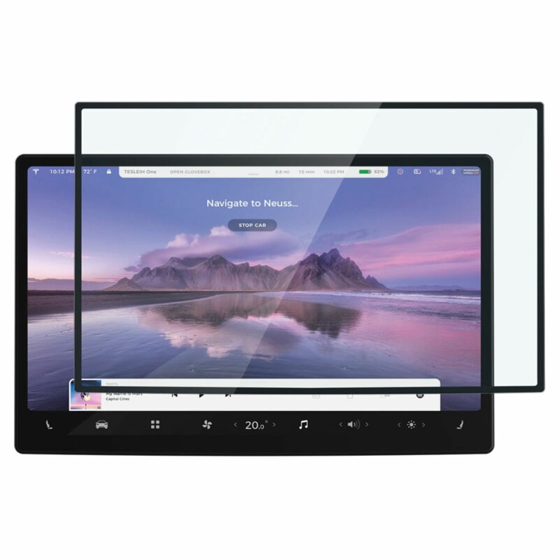 Folie display auto Tesla Model X 2022 / S 2021 Spigen Glas.tR EZ Fit, negru