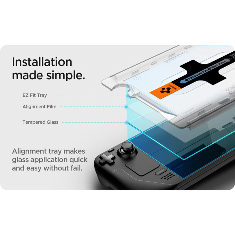 Folie sticla Steam Deck Spigen Glas.tR EZ Fit, transparenta