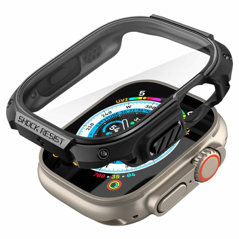 Husa Apple Watch Ultra Spigen Tough Armor, negru