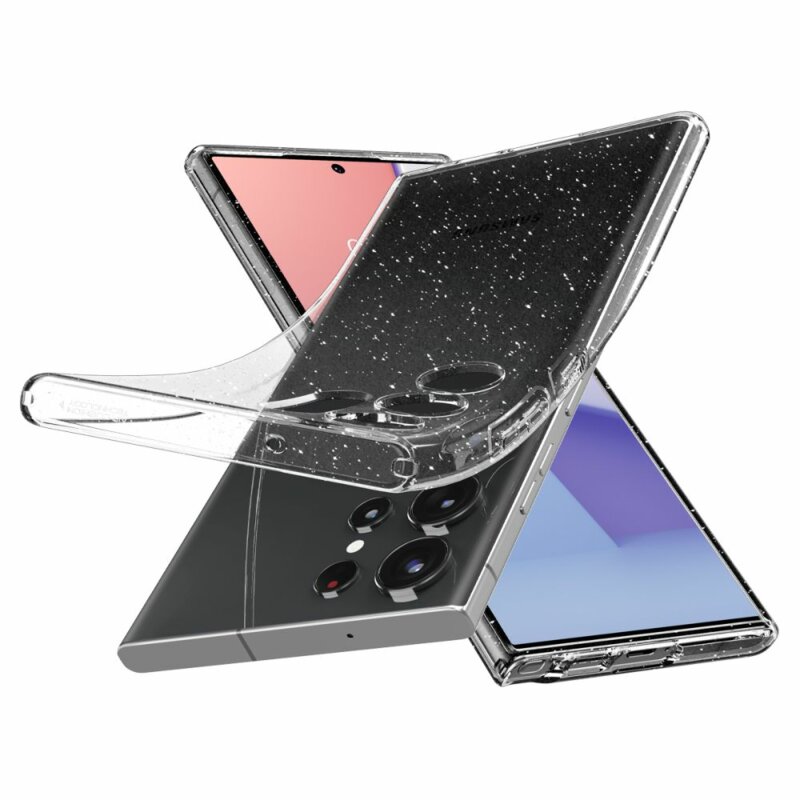 Husa Samsung Galaxy S23 Ultra Spigen Liquid Crystal Glitter, Crystal Quartz