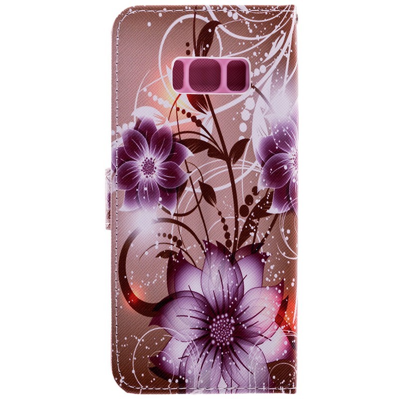 Husa Samsung Galaxy S8+, Galaxy S8 Plus Book Purple Flowers