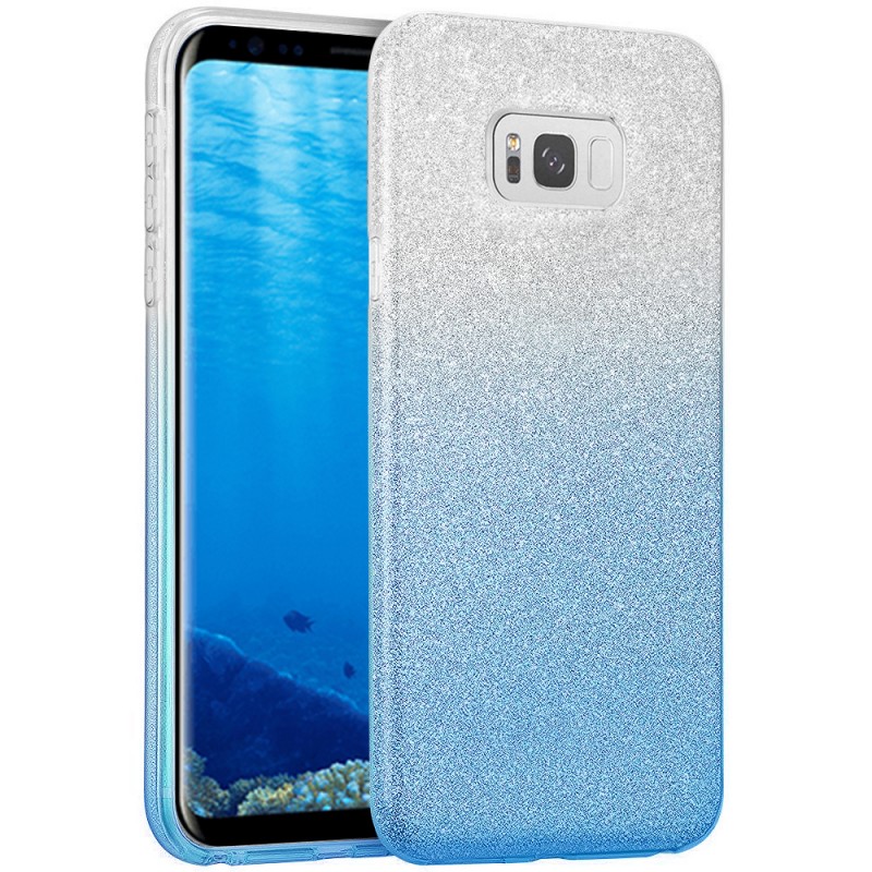 Husa Samsung Galaxy S8+, Galaxy S8 Plus Gradient Color TPU Sclipici - Albastru