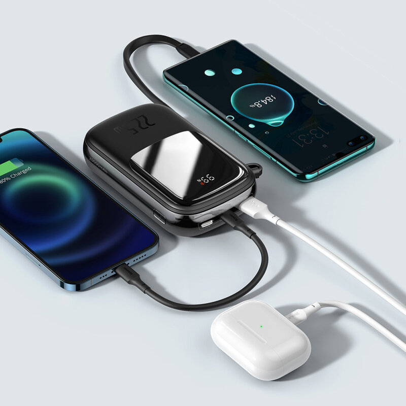 Acumulator extern 20000mAh Baseus cu cablu tip C, negru, PPQD060301