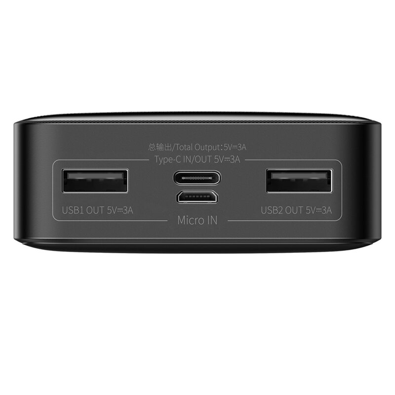 Baterie externa 20000mAh Baseus, 2xUSB, USB-C, Micro-USB, negru, PPBD050101