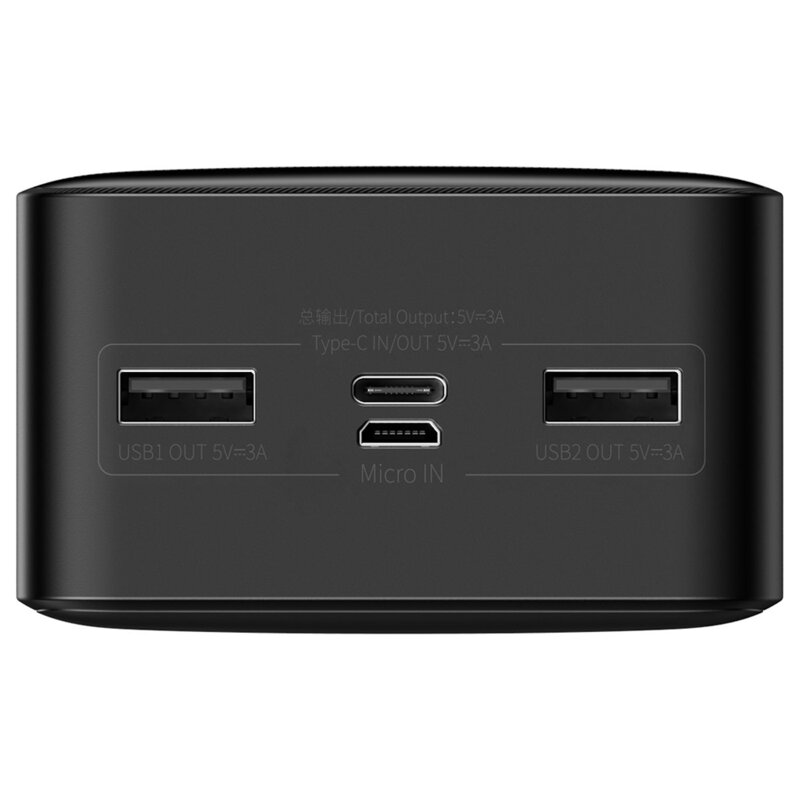 Baterie externa 30000mAh Baseus, 2xUSB, USB-C, Micro-USB, negru, PPBD050201