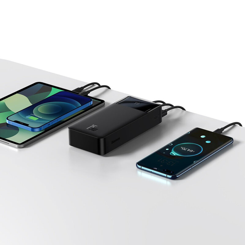 Baterie externa 30000mAh Baseus, 2xUSB, USB-C, Micro-USB, negru, PPBD050201