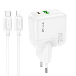 Incarcator Fast Charging USB, tip C + cablu iPhone Hoco C111A