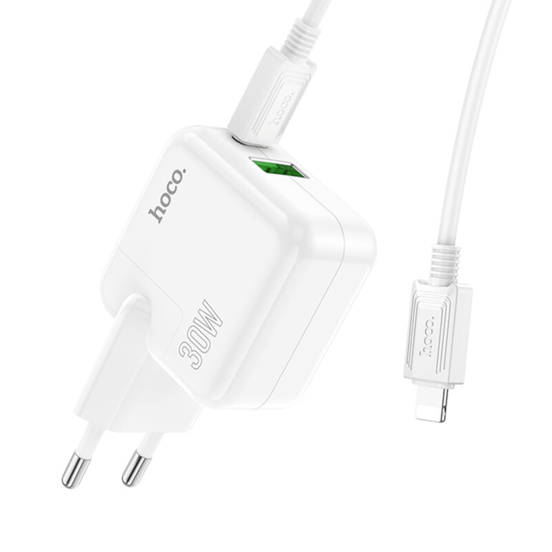 Incarcator Fast Charging USB, tip C + cablu iPhone Hoco C111A