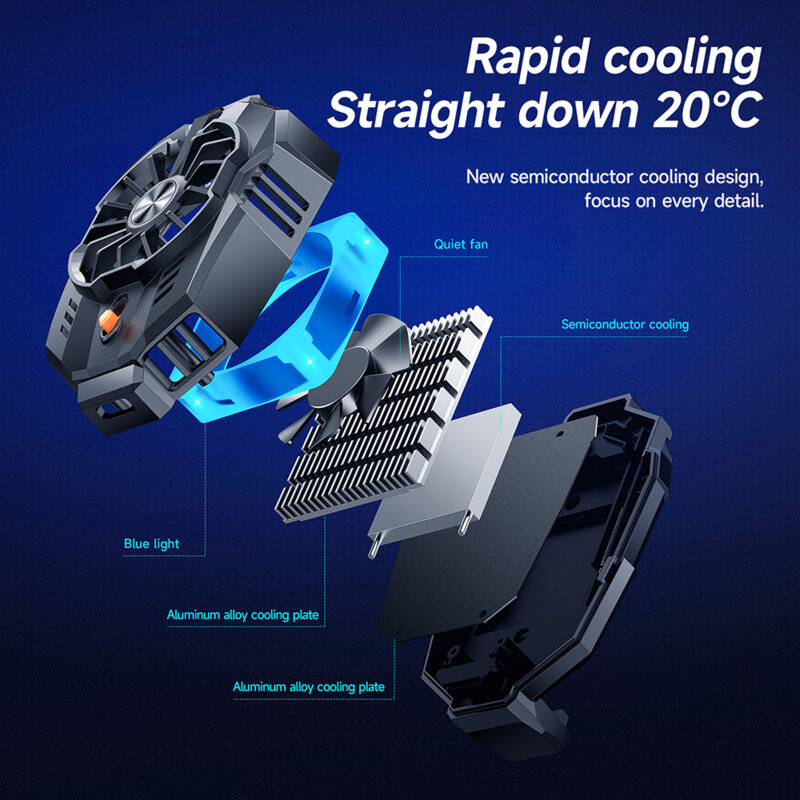 Cooler racire pentru telefon Hoco GM10 + cablu Type-C, negru