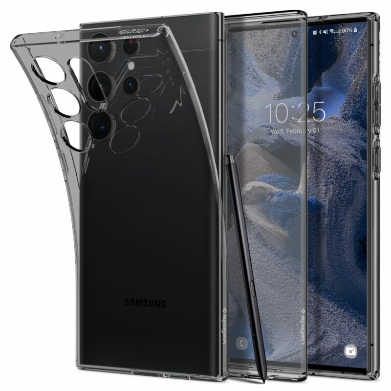 Husa Samsung Galaxy S23 Ultra Spigen Liquid Crystal, cenusiu