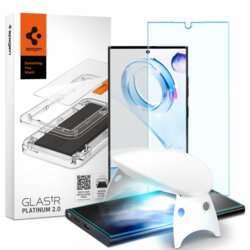 Folie Samsung Galaxy S23 Ultra Spigen Glas.tR Platinum UV Light, clear