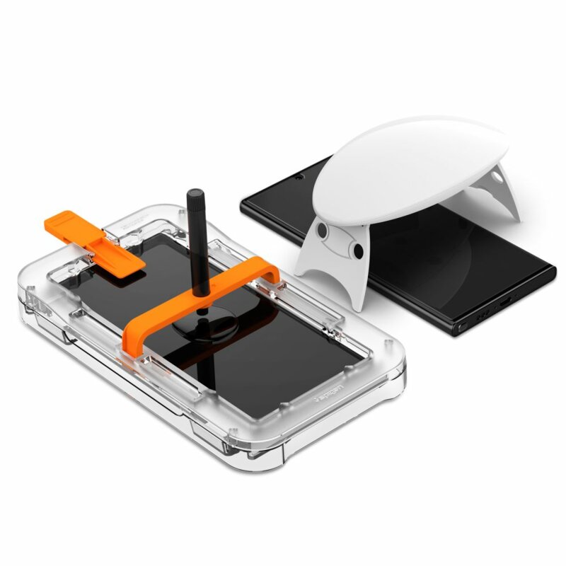 Folie Samsung Galaxy S23 Ultra Spigen Glas.tR Platinum UV Light, clear