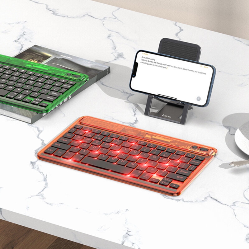 Tastatura Bluetooth wireless cu lumini Hoco S55, negru