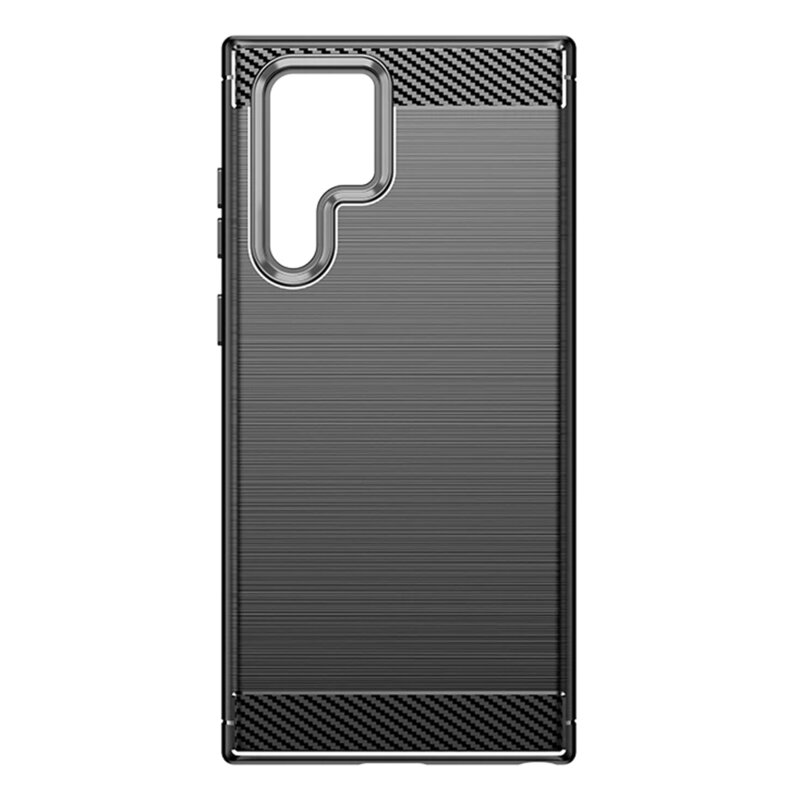 Husa Samsung Galaxy S23 Ultra Techsuit Carbon Silicone, negru