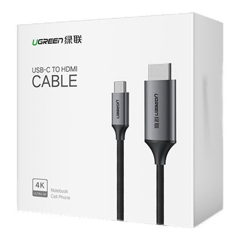 Cablu video Type-C la HDMI 4K@60Hz, Ugreen, 1.5m, gri, 50570