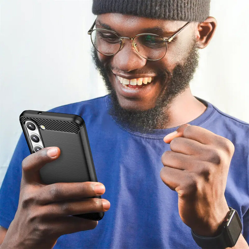 Husa Samsung Galaxy S23 Plus Techsuit Carbon Silicone, negru