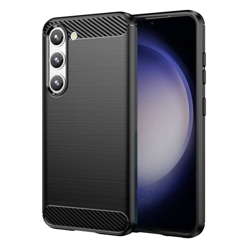 Husa Samsung Galaxy S23 Techsuit Carbon Silicone, negru