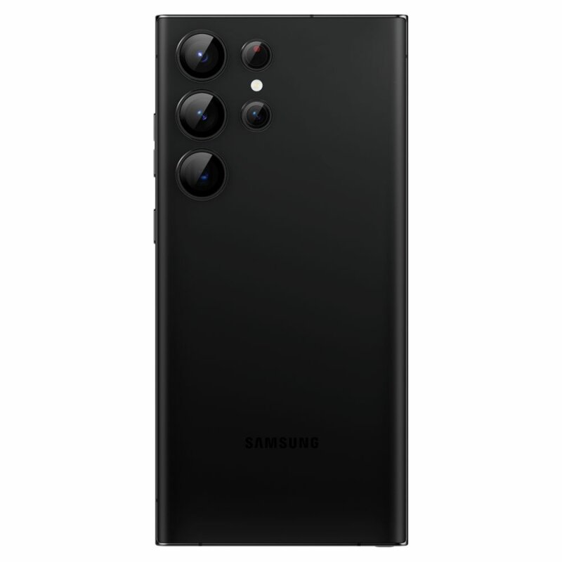 [Pachet 2x] Folie sticla camera Samsung Galaxy S23 Ultra Spigen Glas.tR Optik Pro EZ FIT, negru