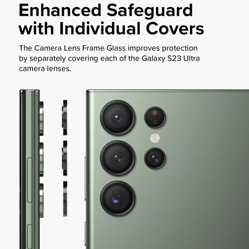 Folie sticla camera Samsung Galaxy S23 Ultra Ringke Camera Lens Frame, negru