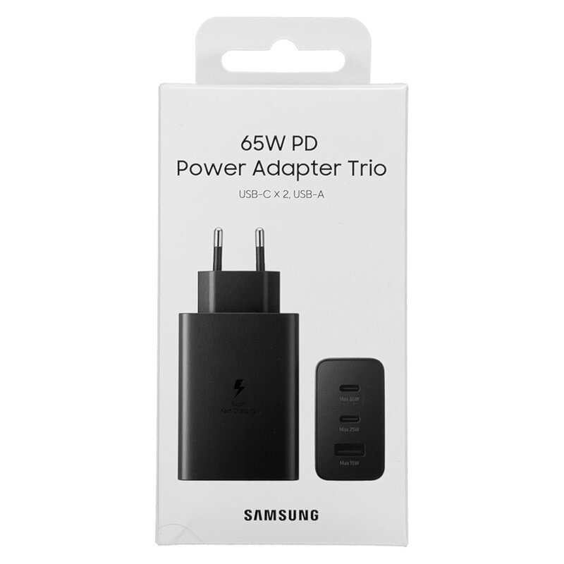 Incarcator Samsung 65W PPS 2x Type-C PD/USB, EP-T6530NBEGEU, blister
