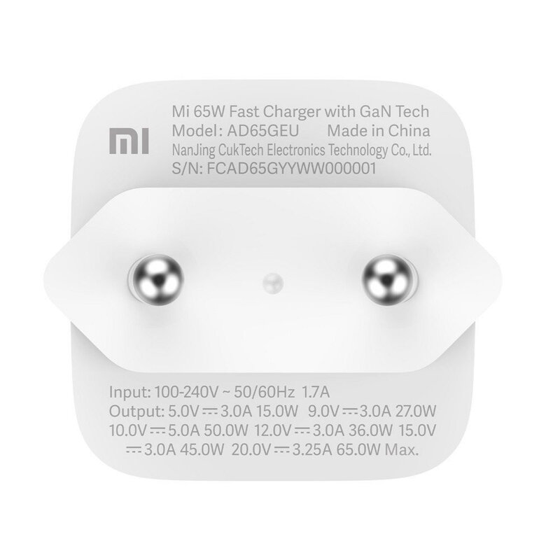 Incarcator 65W GaN USB-C Xiaomi original, blister, AD65GEU
