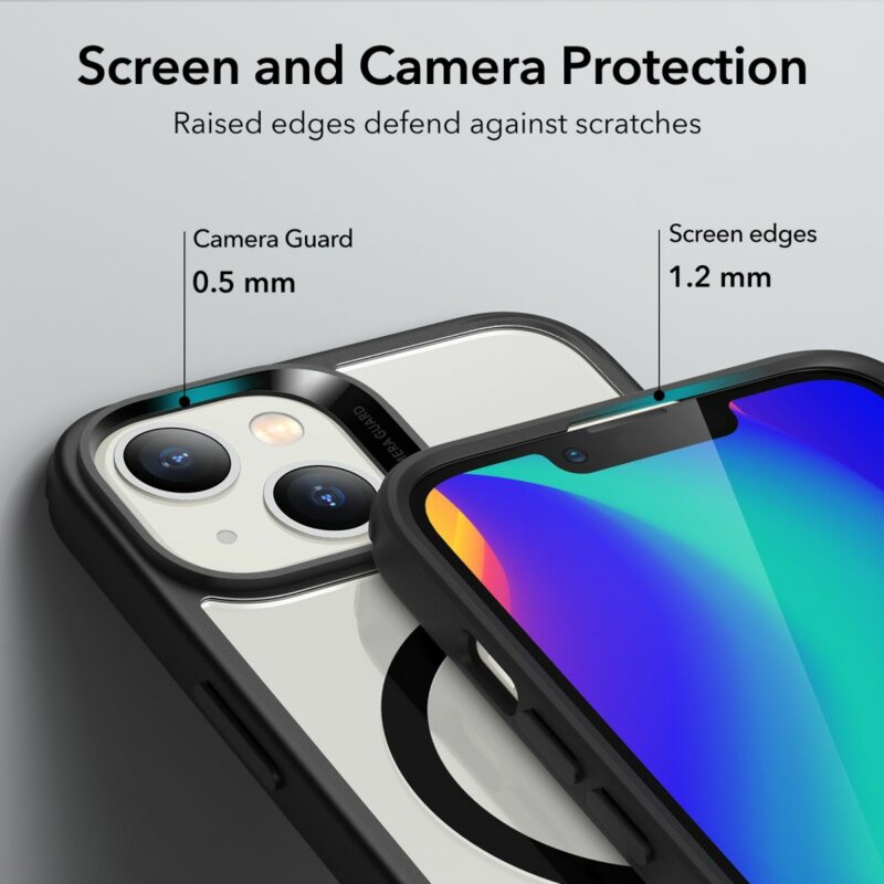 Husa iPhone 14 / iPhone 13 ESR Classic Hybrid HaloLock, negru/transparenta