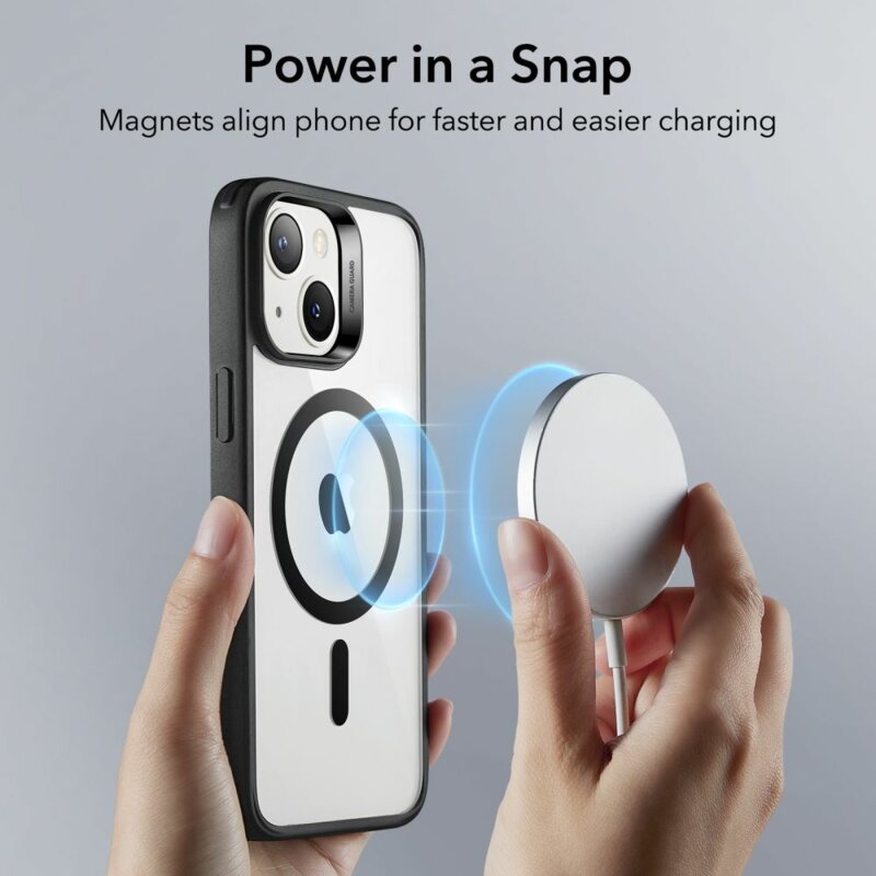 Husa iPhone 14 Plus ESR Classic Hybrid HaloLock, negru/transparenta